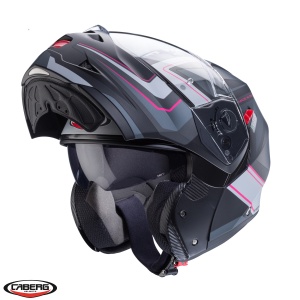 Casca Caberg Duke X SV Tour - Flip-up, negru/fuchsia/antracit mat, Ochelari soare incluși, ECE 22.06