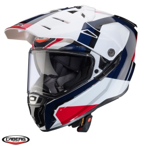 Casca Caberg Tanami SV Scram - Adventure, alb/rosu/albastru lucios, ECE 22.06