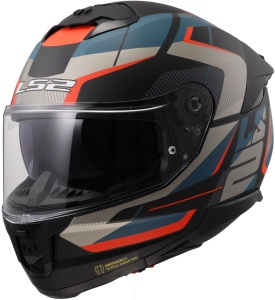 Casca LS2 Helmets Stream II Road - Integrală, negru/albastru mat, Ochelari soare incluși, ECE 22.06