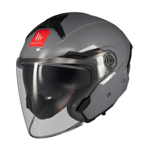 Casca MT Helmets Cosmo SV - Open face, gri lucios, Ochelari soare incluși, ECE 22.06 - Img 2