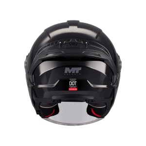 Casca MT Helmets Cosmo SV Pure - Open face, negru lucios, Ochelari soare incluși - Img 3
