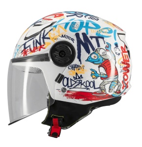 Casca MT Helmets Lite Crew - Open face, alb lucios, ECE 22.06 - Img 2
