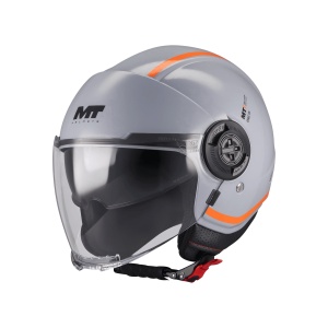Casca MT Helmets Viale SV S Tasty - Open face, gri lucios, Ochelari soare incluși, ECE 22.06