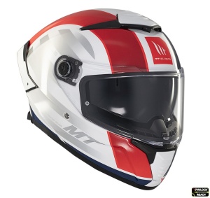 Casca MT Thunder 4 SV Treads C7 Alb/Rosu/Albastru Lucios cu Parasolar - Img 4