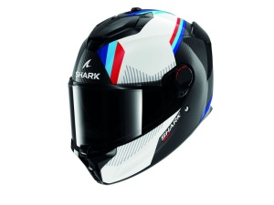 Casca SHARK SPARTAN GT PRO DOKHTA CARBON - Integrală, negru/albastru/lucios, Ochelari soare incluși