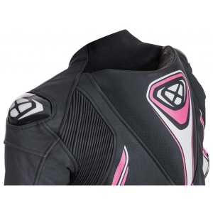 Costum moto dama Ixon Vortex Lady LS vara, negru/alb/fuchsia - Img 4