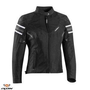 Geaca moto Ixon Ilana LS - dama, all season, impermeabila, roadster/racing, negru/alb