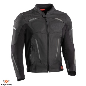 Geaca moto piele Ixon Ceros - barbati, vara, roadster/racing, negru