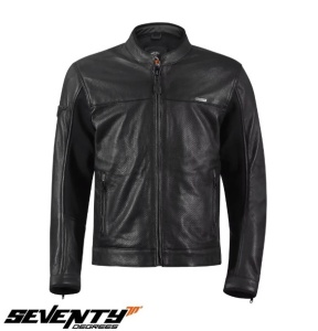 Geaca moto piele Seventy Degrees SD-JL4 Legend Classic - barbati, vara, urban/cafe racer, negru - Img 3
