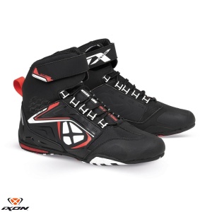 Ghete moto Ixon Killer WP MS - barbati, all season, roadster, negru/alb/rosu