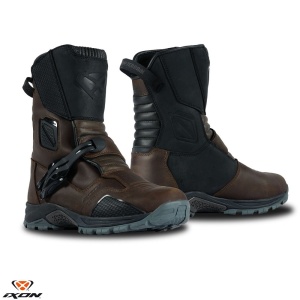 Ghete moto Ixon Klay WP MS - barbati, all season, impermeabile, touring/adventure, maro/negru