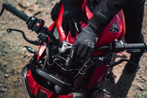Manusi moto piele Ixon MIG 2 WP MS - barbati, all season, impermeabile, sport, degete tactile, negru/alb - Img 4