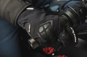 Manusi moto piele Ixon MIG MS - barbati, vara, roadster, degete tactile, negru/alb - Img 3