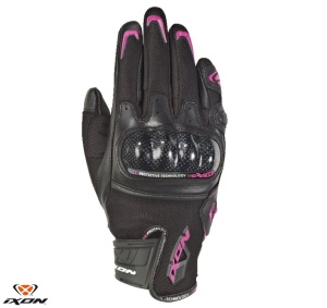 Manusi moto piele Ixon RS Rise Air LS - dama, vara, street/sport, degete tactile, negru