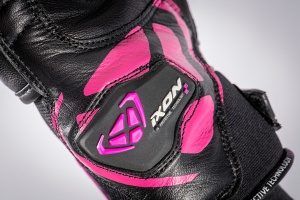 Manusi moto piele Ixon RS Rise Air LS - dama, vara, street/sport, degete tactile, negru - Img 4