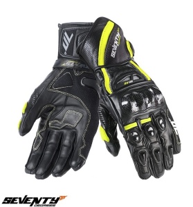 Manusi moto piele Seventy Degrees SD-R2K - copii, vara, racing, negru/galben