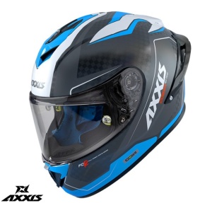 Casca Axxis Cobra Rage - Integrală, alb/albastru lucios