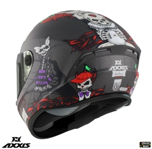 Casca Axxis Draken S Horrorland A2 Titanium Mat - Img 3