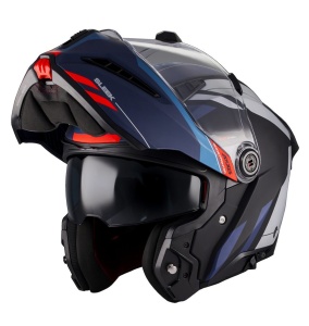 Casca Axxis GhostFighter SV Sleek - Flip-up, albastru mat, Ochelari soare incluși, ECE 22.06