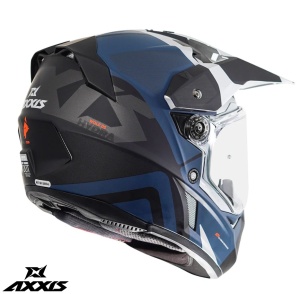 Casca Axxis Wolf DS Hydra - Adventure, albastru mat, Ochelari soare incluși - Img 4
