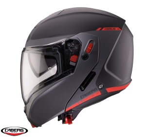 Casca Caberg Horus X Ray - Flip-up, negru/gri/rosu fluor mat, Ochelari soare incluși, ECE 22.06 - Img 4