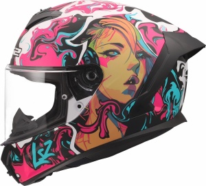 Casca LS2 Helmets Rapid III Cyberg- Integrală, Cyan/Roz, ECE 22.06