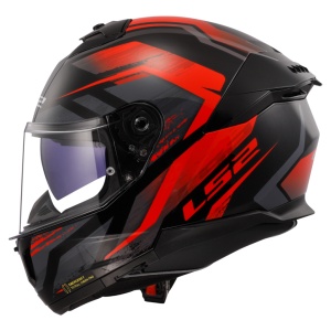 Casca LS2 Stream II Fury, negru/roșu mat, cu ochelari de soare - Img 2