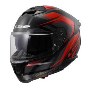 Casca LS2 Stream II Fury, negru/roșu mat, cu ochelari de soare - Img 1