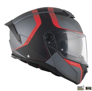 Casca MT Helmets Atom 2 SV Emalla - Flip-up, gri/rosu mat, Ochelari soare incluși, ECE 22.06 - Img 4