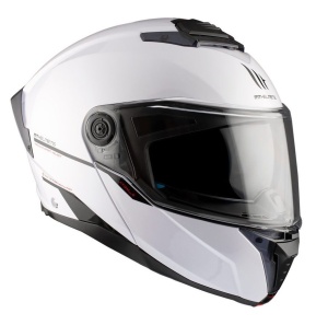 Casca MT Helmets Atom 2 SV - Flip-up, alb lucios, Ochelari soare incluși, ECE 22.06 - Img 3