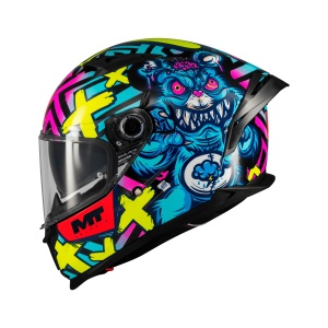 Casca MT Helmets Braker SV Crazy Teddy - Integrală, ochelari soare incluși, ECE 22.06 - Img 3