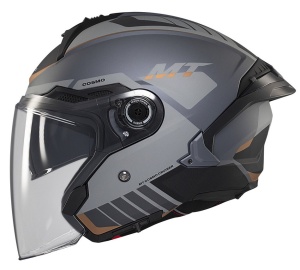 Casca MT Helmets Cosmo SV Cruiser - Open face, gri mat, Ochelari soare incluși, ECE 22.06