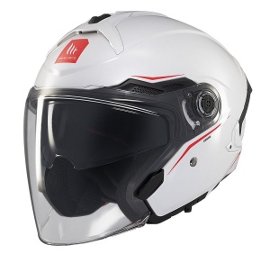 Casca MT Helmets Cosmo SV - Open face, alb lucios, ECE 22.06 - Img 2