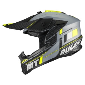 Casca MT Helmets Falcon S Ruler - Cross enduro, gri mat, ECE 22.06 - Img 2