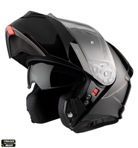 Casca MT Helmets Genesis SV - Flip-up, negru lucios, ochelari soare incluși, ECE 22.06