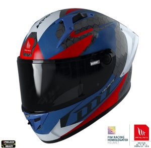 Casca MT Helmets KRE+ Carbon Projectile - Integrală, albastru lucios - Img 2