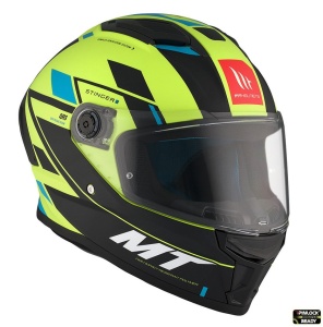 Casca MT Helmets Stinger 2 Zivze - Integrală, galben fluor mat, ECE 22.06 - Img 4