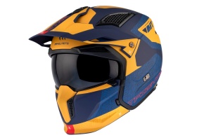 Casca MT Helmets Streetfighter SV S Totem - Adventure, galben mat, Ochelari soare incluși, ECE 22.06 - Img 2