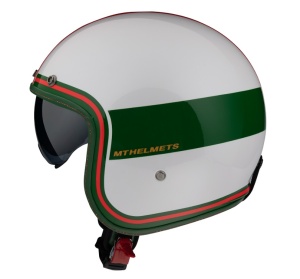 Casca MT Le Mans 2 SV Tant D5 Alb/Rosu/Verde Lucios cu Ochelari Soare Integrati - Img 1