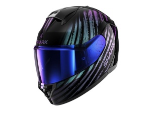 Casca SHARK RIDILL 2 ASSYA - Integrală, negru/mov lucios, Ochelari soare incluși