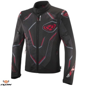Geaca moto Ixon Demoniak MS - barbati, vara, impermeabila, roadster/racing, negru/rosu
