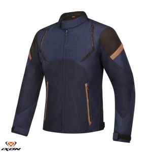 Geaca moto Ixon Striker Retro WP MS - barbati, vara, impermeabila, urban/heritage, negru/navy/maro
