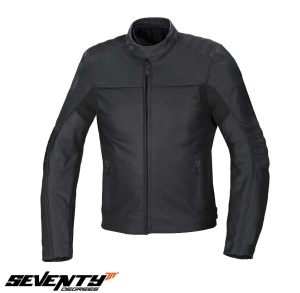 Geaca moto piele Seventy Degrees SD-JL1 - barbati, vara, impermeabila, cafe racer, negru
