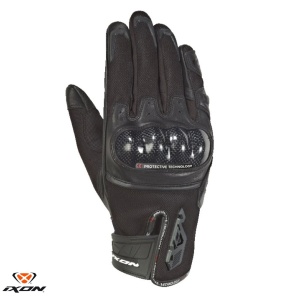 Manusi moto piele Ixon RS Rise Air MS - barbati, vara, sport, degete tactile, negru