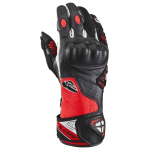 Manusi moto piele Ixon Thunder Air MS - barbati, vara, racing, degete tactile, negru/rosu/alb