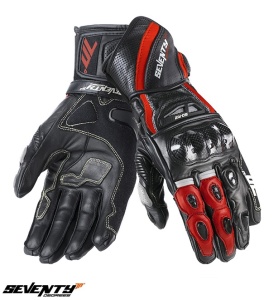 Manusi moto piele Seventy Degrees SD-R2K - copii, vara, racing, negru/rosu