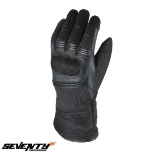 Manusi moto piele Seventy Degrees SD-T53 - dama, iarna, impermeabile, touring, negru - Img 2