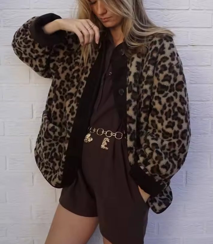 Jacheta animal print, de dama, marimea L, model 2 - 3 | YEO