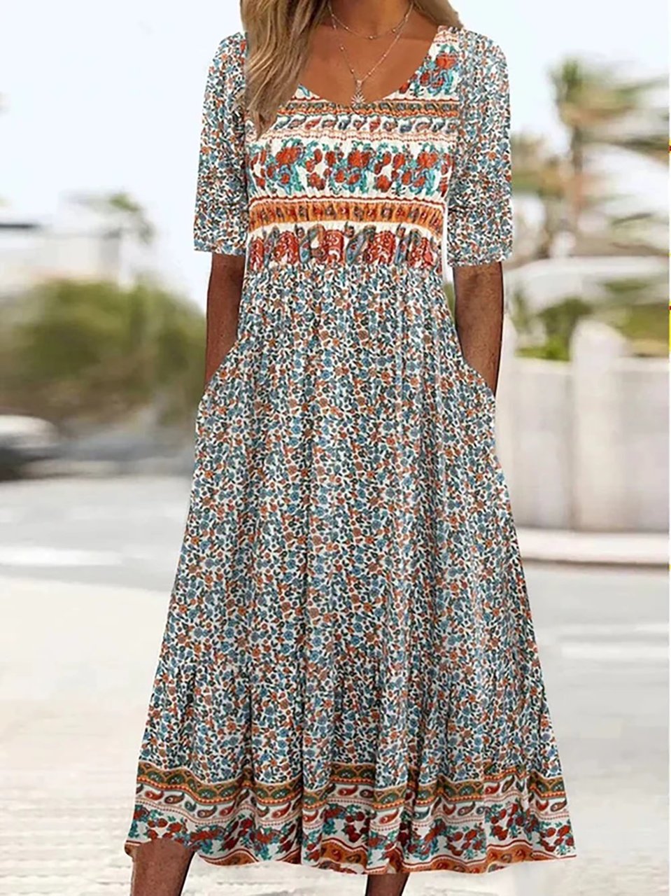 Rochie cu flori, de dama, Floria, marimea XXXL - 2