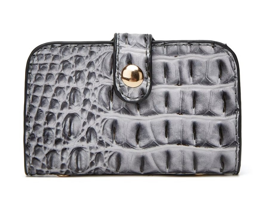 Geanta / poseta gri, lacuita, de dama, Silvy, cu 2 portofele asortate